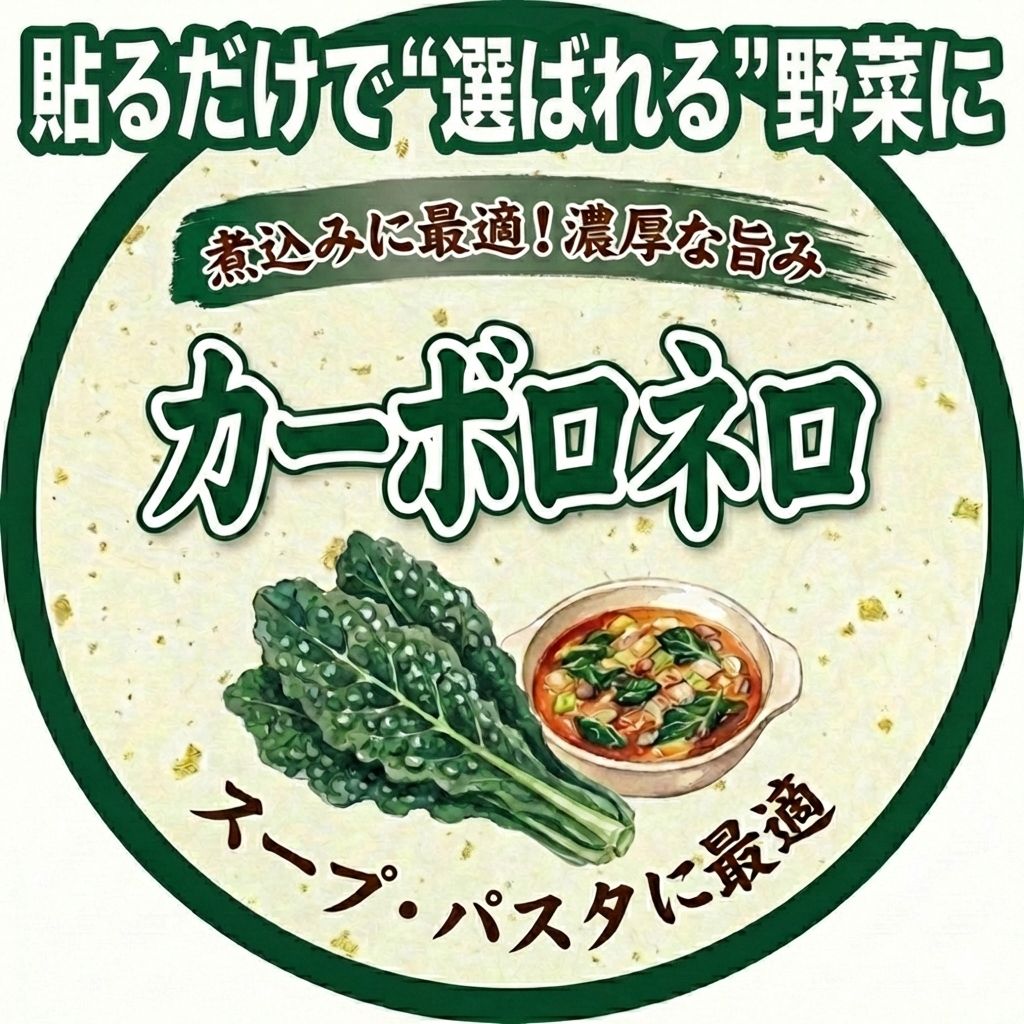 農家向け カーボロネロ 品種説明シール｜直径5cm｜1000枚