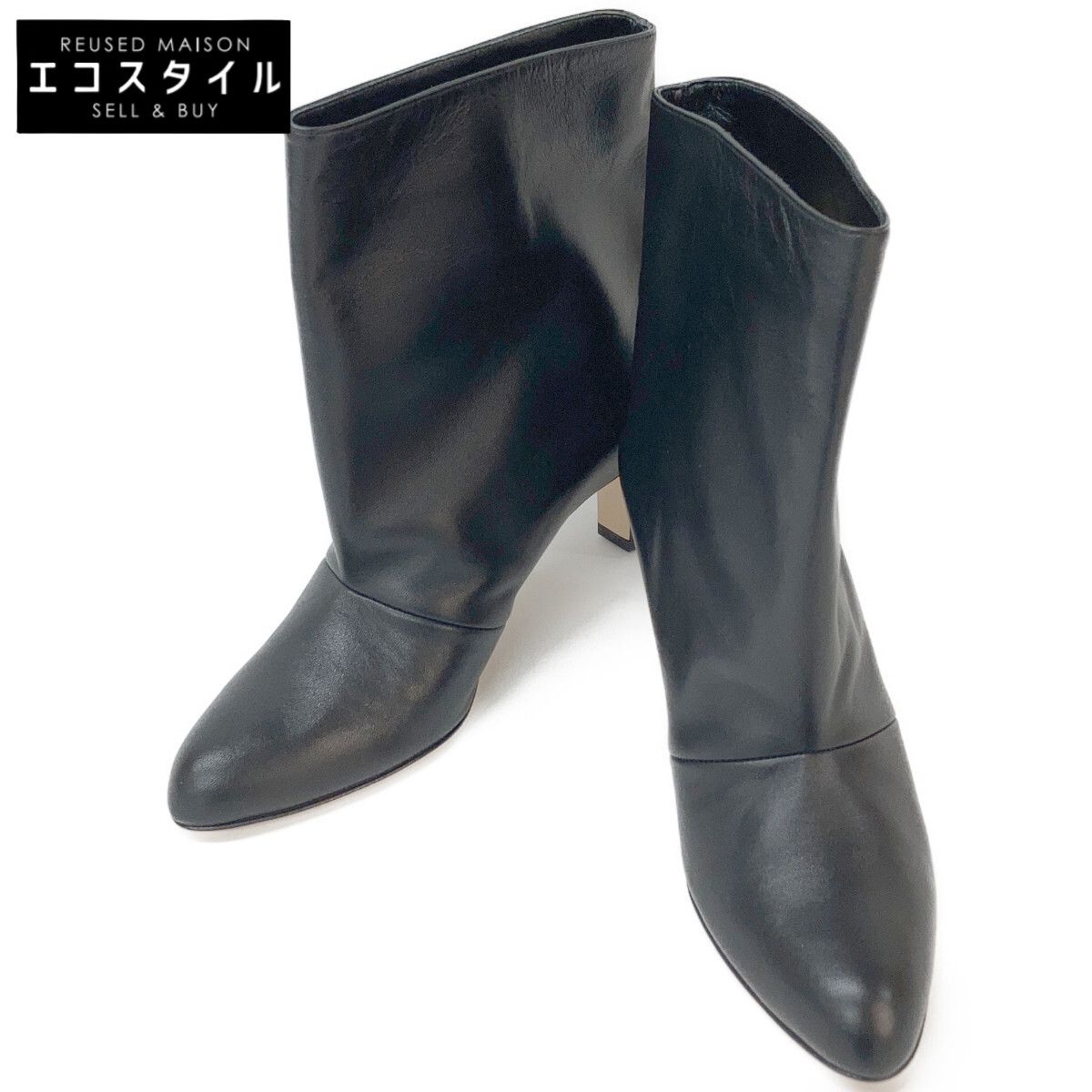 美品 ネブローニ ショートブーツ 黒 37 イタリア製 Vibram裏張り 本革