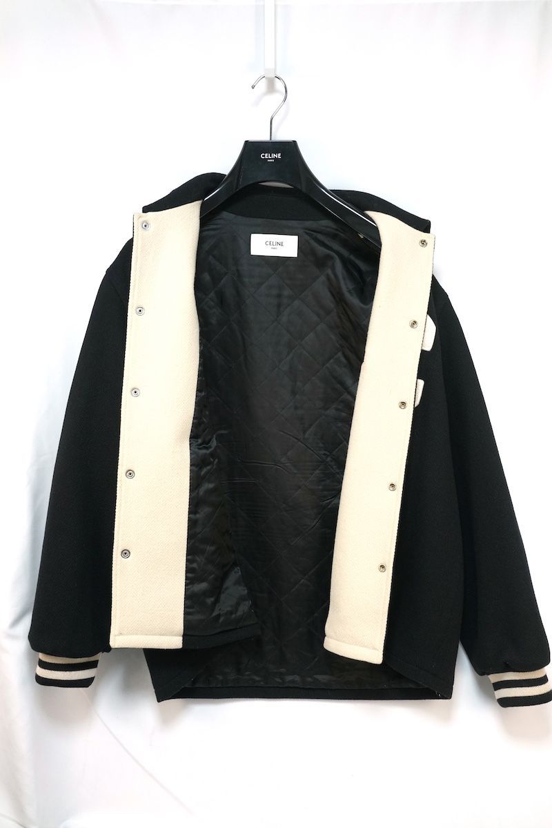 服/ファッション 24SS CELINE BASEBALL TEDDY JACKET CELINE celine baseball teddy jacket in textured wool - 2V02K896C