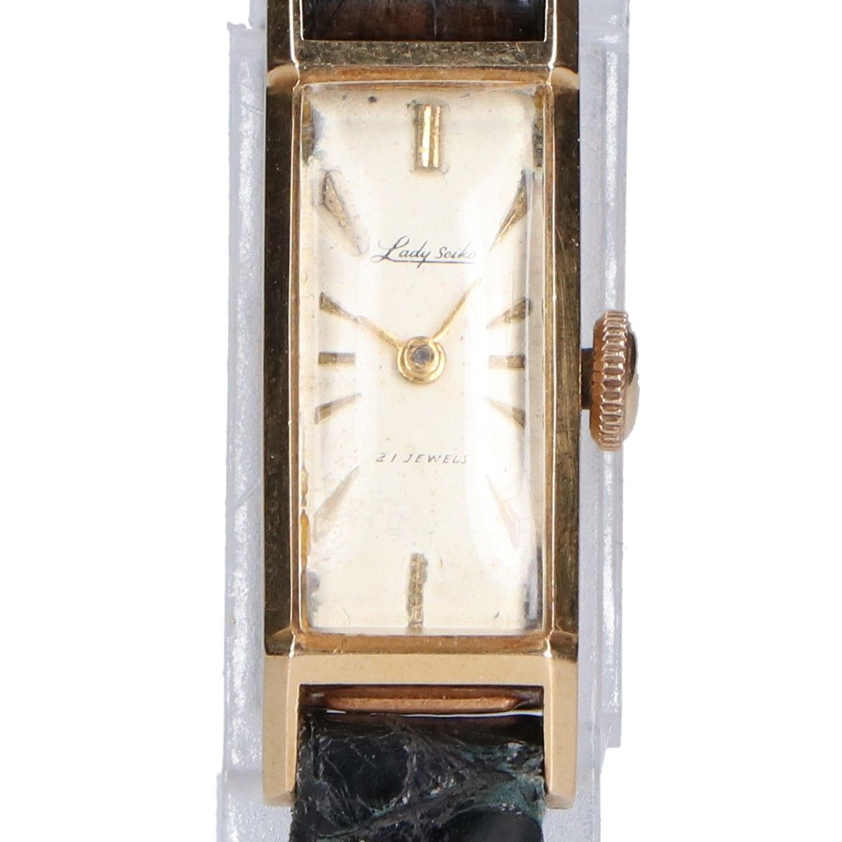 SEIKO セイコー Lady SEIKO アンティーク K18 21石 裏蓋鶴 手巻き