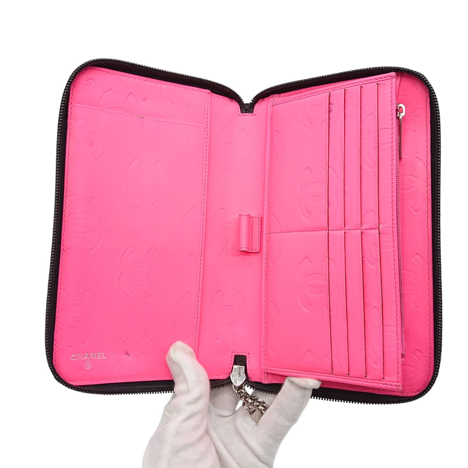 美品】CHANEL シャネル 長財布 オーガナイザー カンボンライン