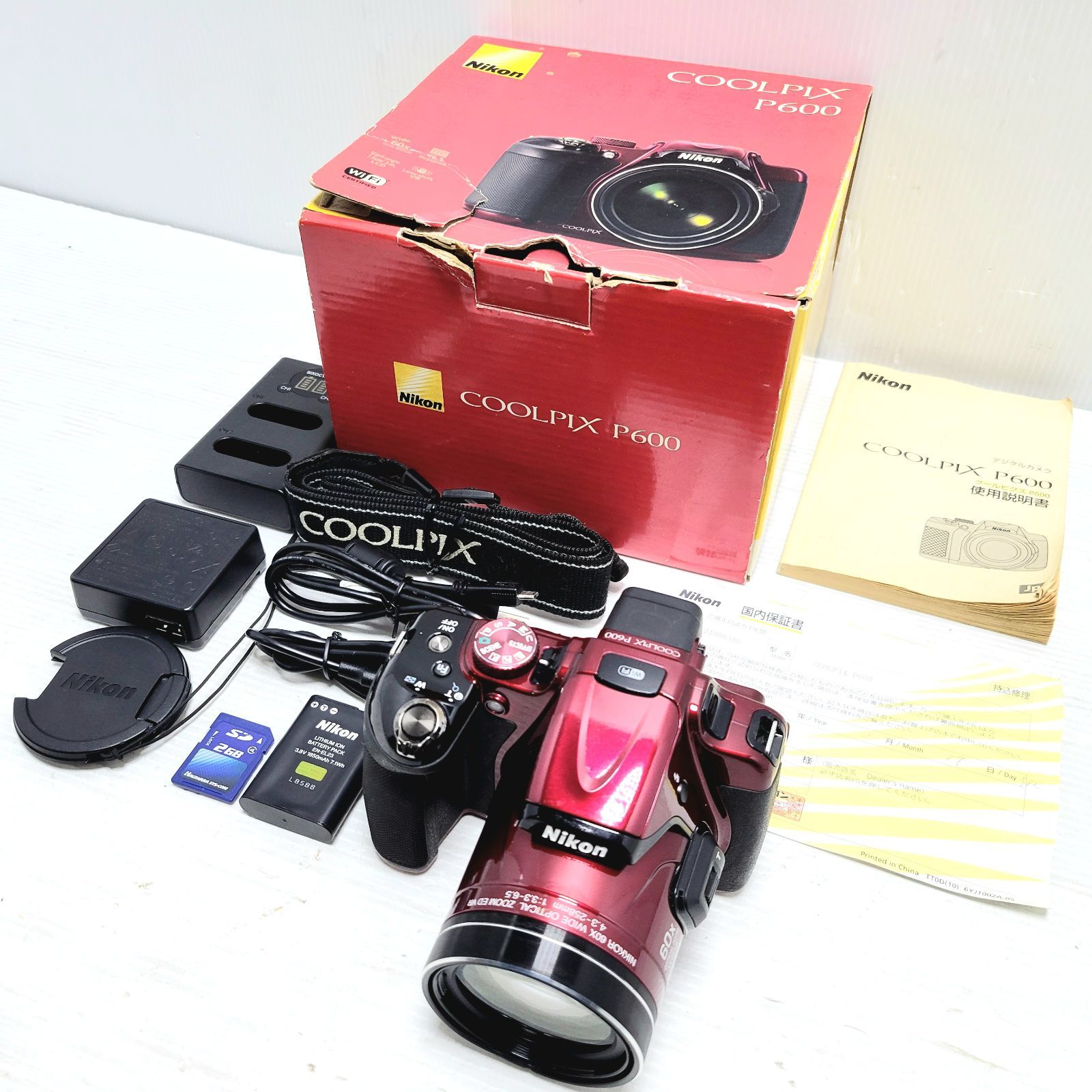 ジャンク】Nikon COOLPIX P600 レッド - メルカリ