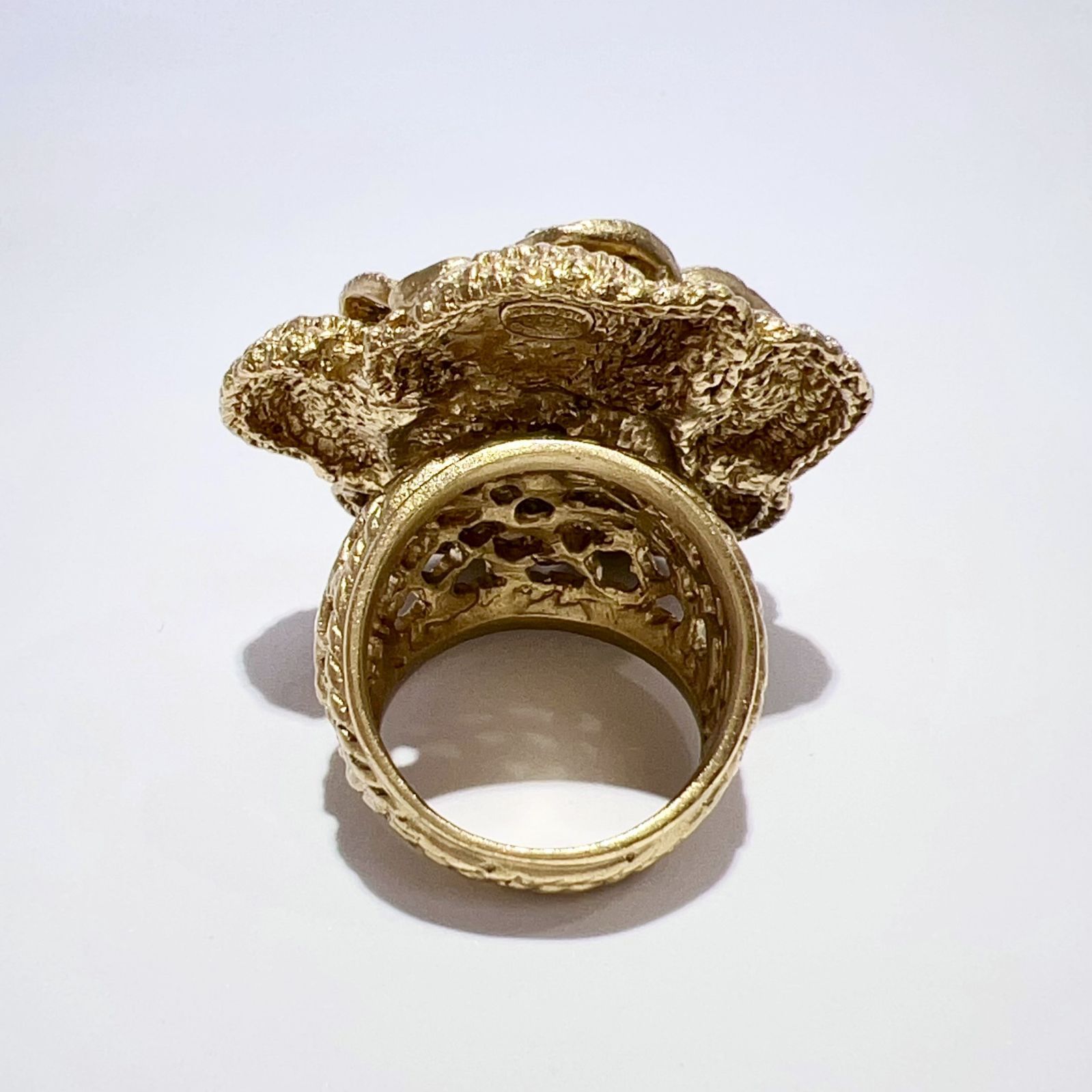 CHANEL ココマーク ラインストーン カメリア フラワーモチーフ リング