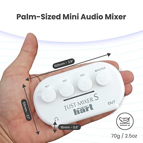 Maker hart Just Mixer S ステレオ3入力|2出力 超小型音声ミキサー|電池とUSB電源 オーディオミキサー 08 aeeb 18