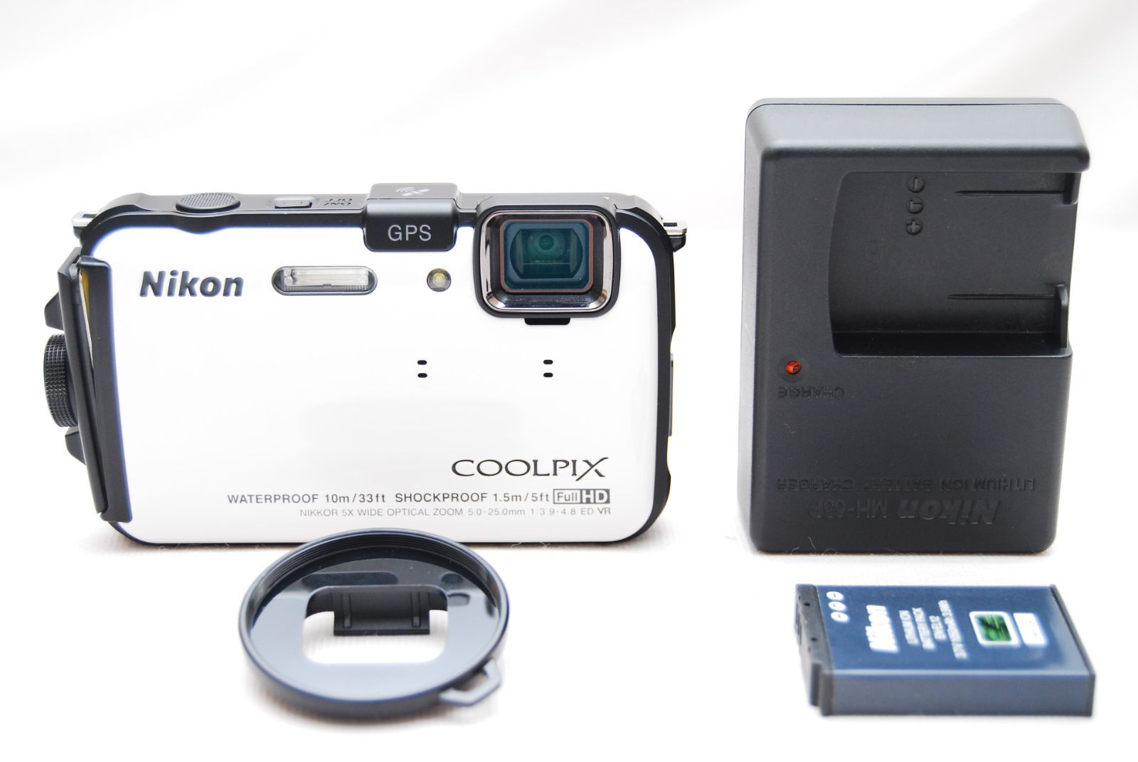☆美品 Nikon デジタルカメラ COOLPIX AW100 ナチュラルホワイト
