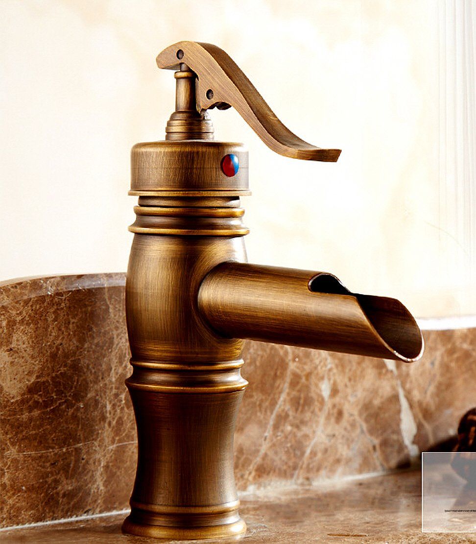 Life System ライフシステム 洗面用 アンティーク 混合水栓 蛇口 シングルレバー レトロ 立水栓 手洗いボウル用 洗面台 SK 76