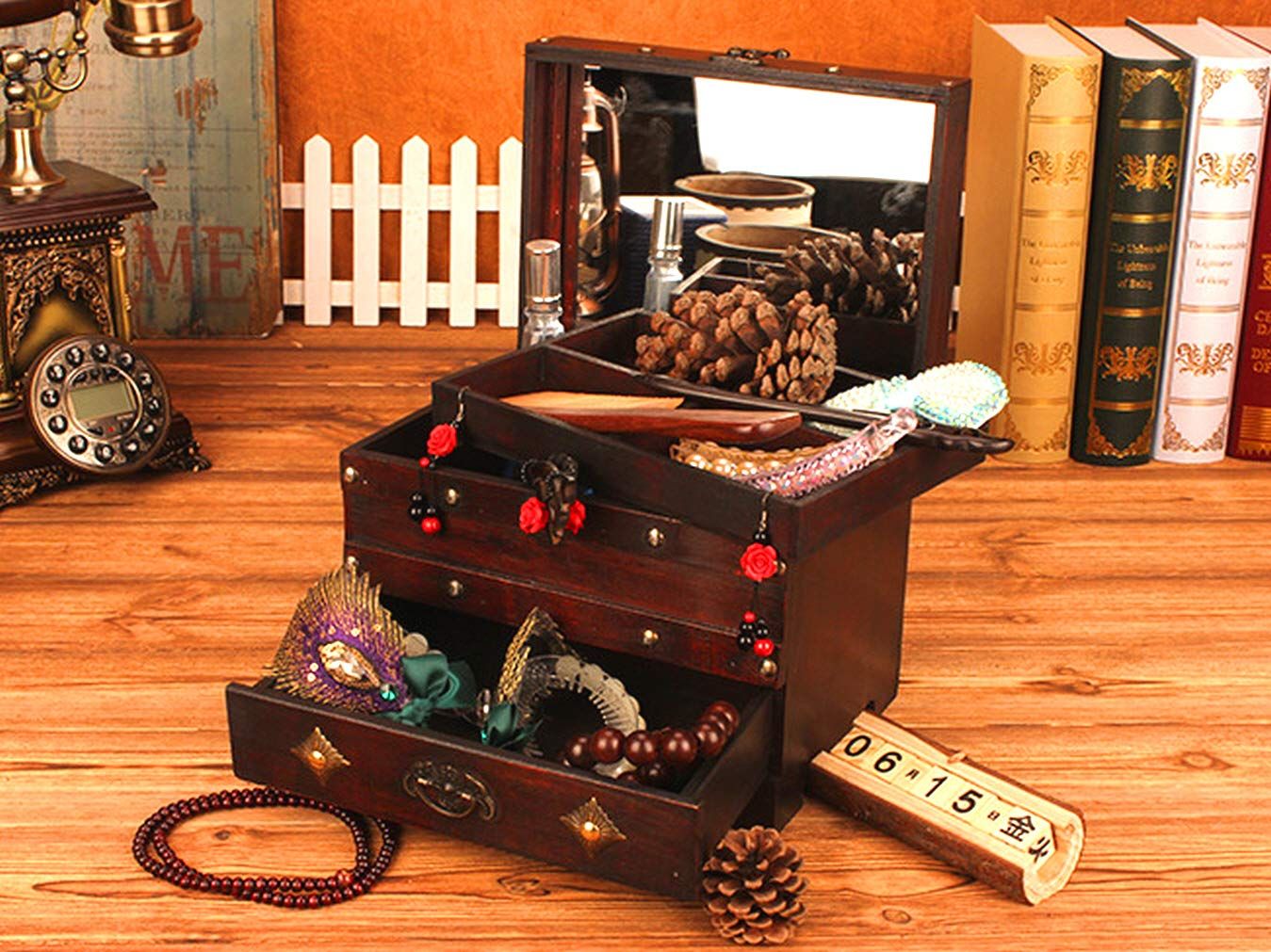 Anberotta コスメ メイクボックス ジュエリーボックス 小物入れ 化粧品