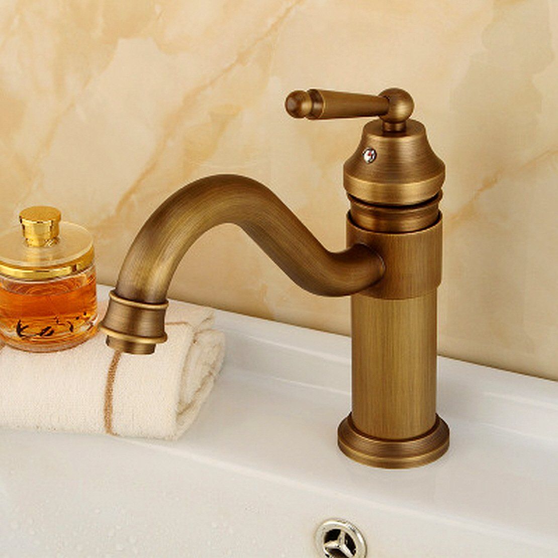 Life System ライフシステム 洗面用 アンティーク 混合水栓 蛇口 シングルレバー レトロ 立水栓 手洗いボウル用 洗面台 SK 221