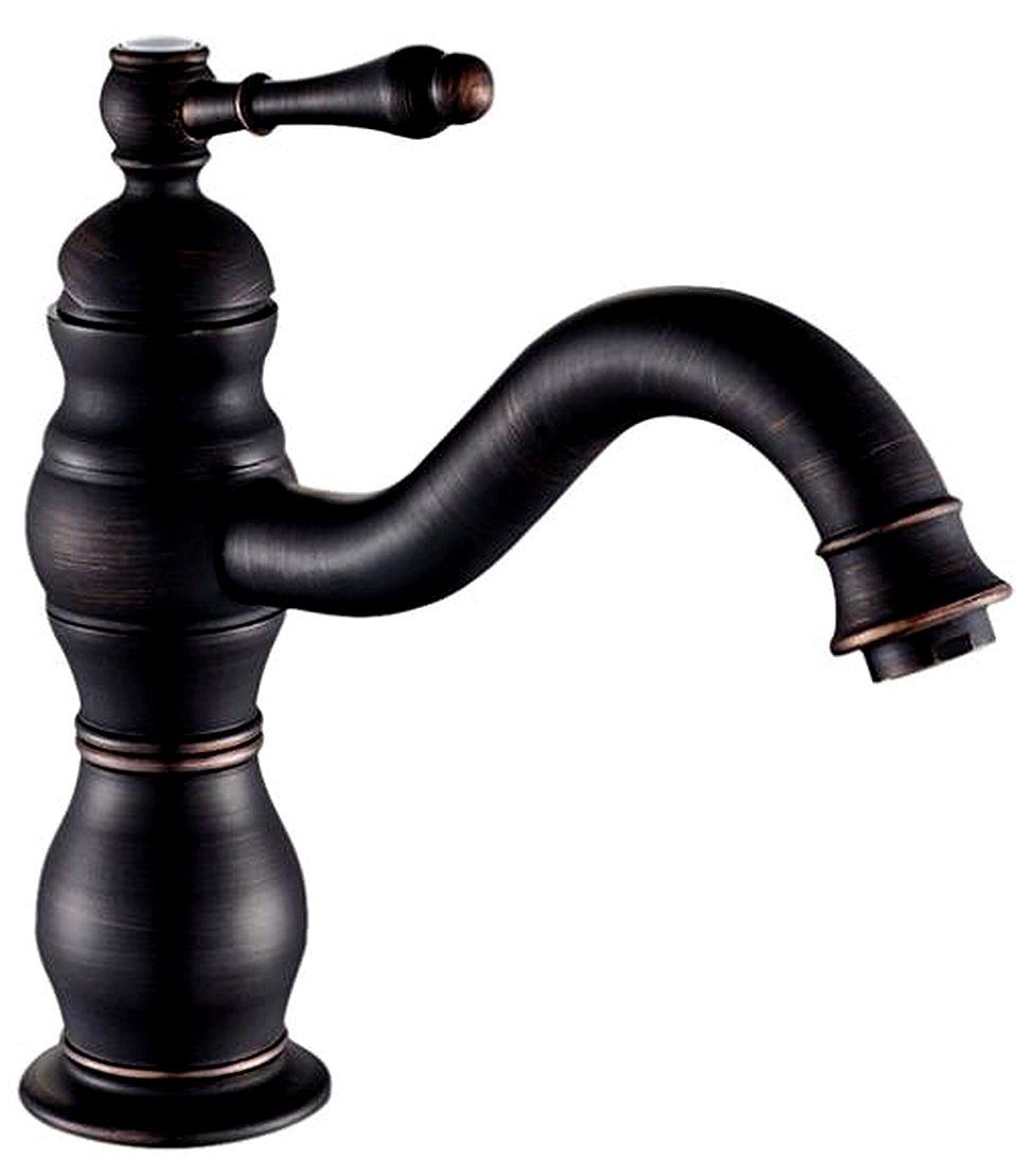 Life System(ライフシステム) 洗面用 アンティーク 混合水栓 ブラック