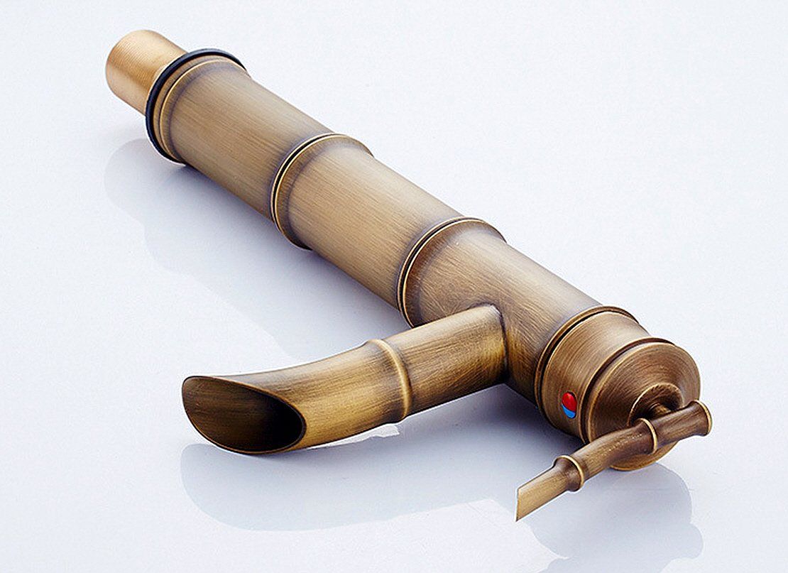  Life System ライフシステム 洗面用 竹型 アンティーク 混合水栓 蛇口 シングルレバー 手洗いボウル用 洗面台 ロング水栓 手洗い鉢 SK 72 グラス 換気扇カバー フィルター シンク コンロ用品