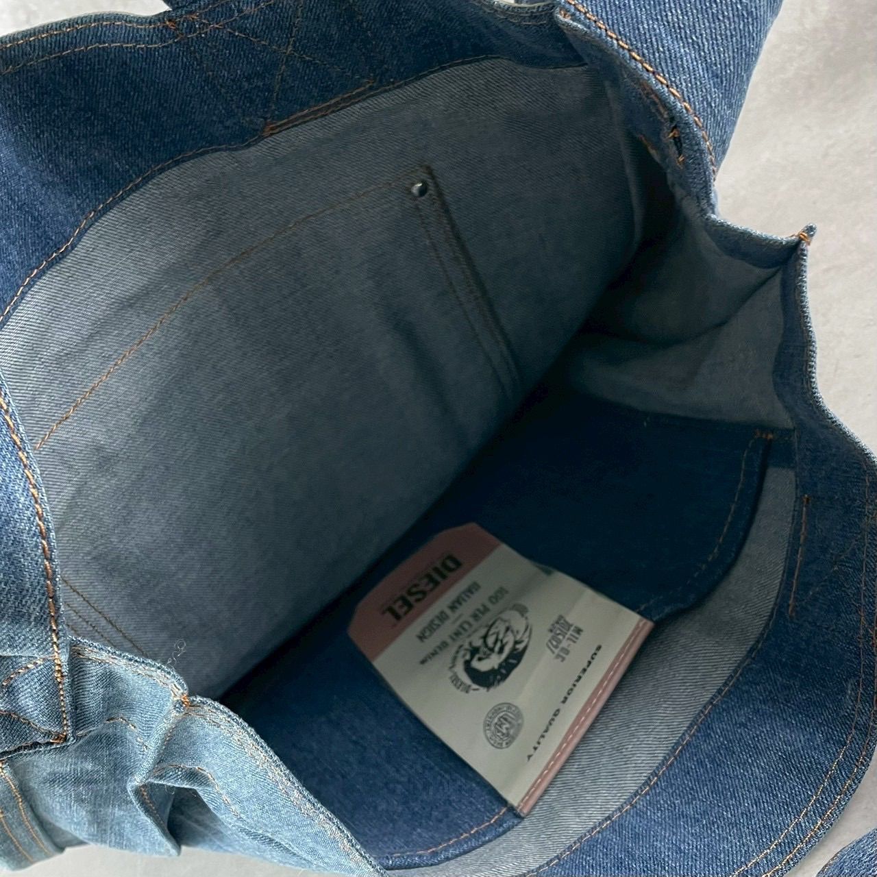 未使用 DIESEL ディーゼル デニム ハンドバッグ ショルダーバッグ 2WAY