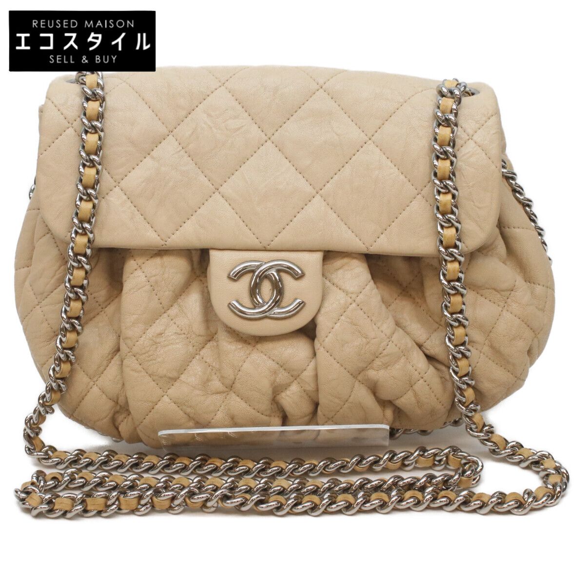CHANEL シャネル 18番 A49889 ﾍﾞｰｼﾞｭ ｳﾞｨﾝﾃｰｼﾞｶｰﾌ ﾁｪｰﾝｱﾗｳﾝﾄﾞｼｮﾙﾀﾞｰ