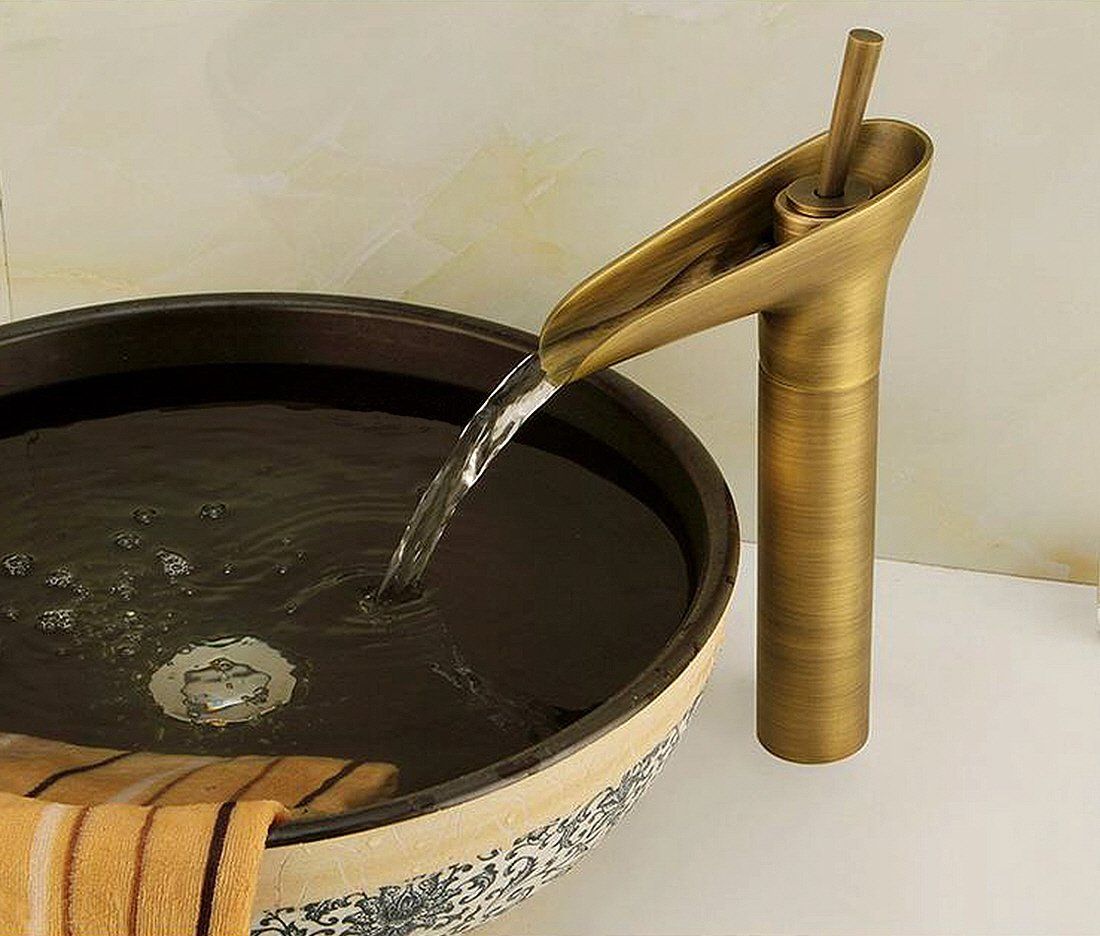 Life System ライフシステム 洗面用 竹型 アンティーク 混合水栓 水栓蛇口 シングルレバー 洗面台 ロング水栓 手洗い鉢 トール水栓 手洗いボウル SK 57