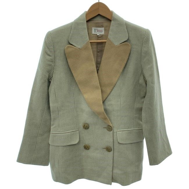 クリスチャンディオール　テーラードジャケット　千鳥格子　13　X　ロゴボタン 秋冬トレンドはDiorの千鳥格子！コーデを格上げするジャケット＆バッグ