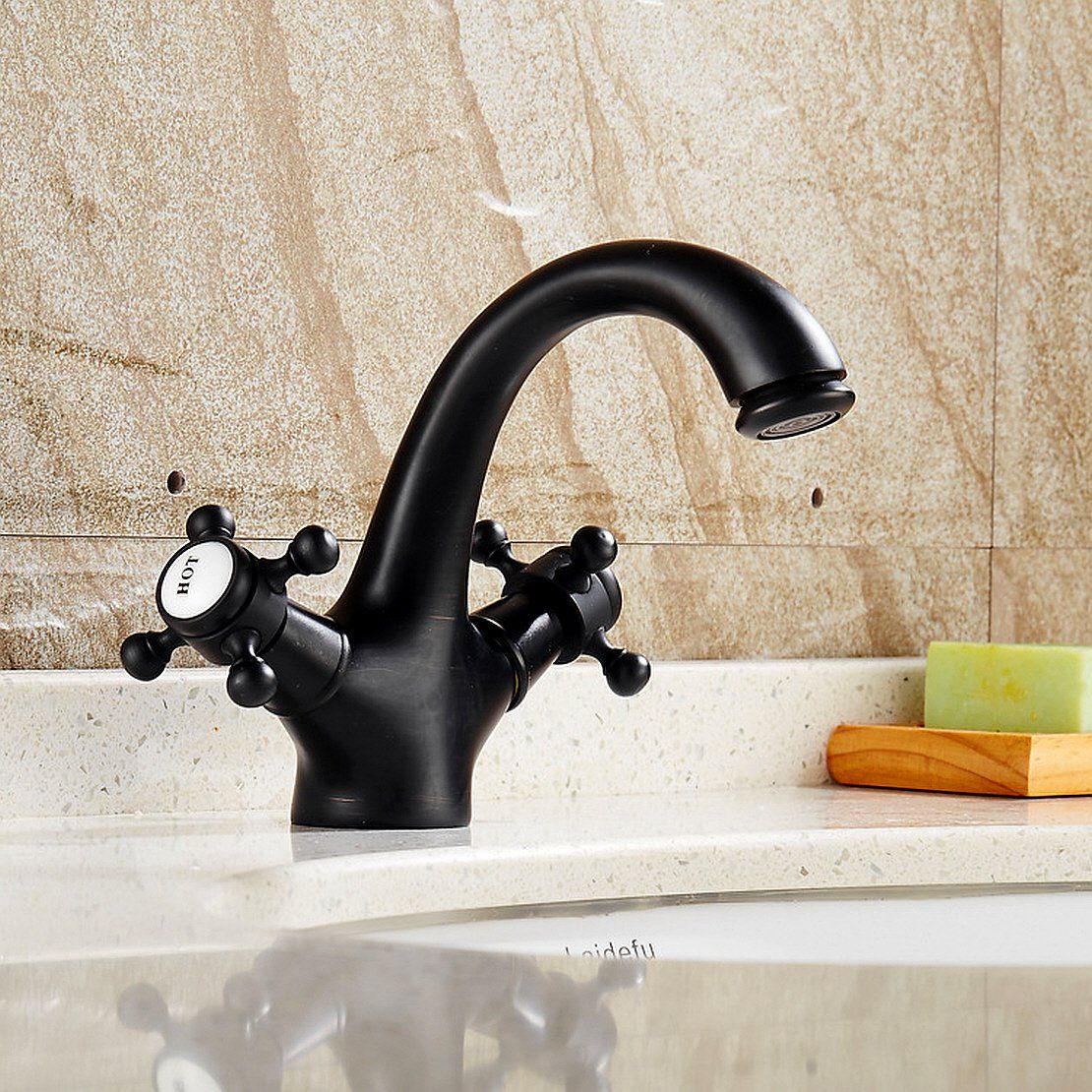 Life System ライフシステム 洗面用 アンティーク 混合水栓 蛇口 2ハンドル レトロ 洗面台 手洗いボウル クロスハンドル SK 88