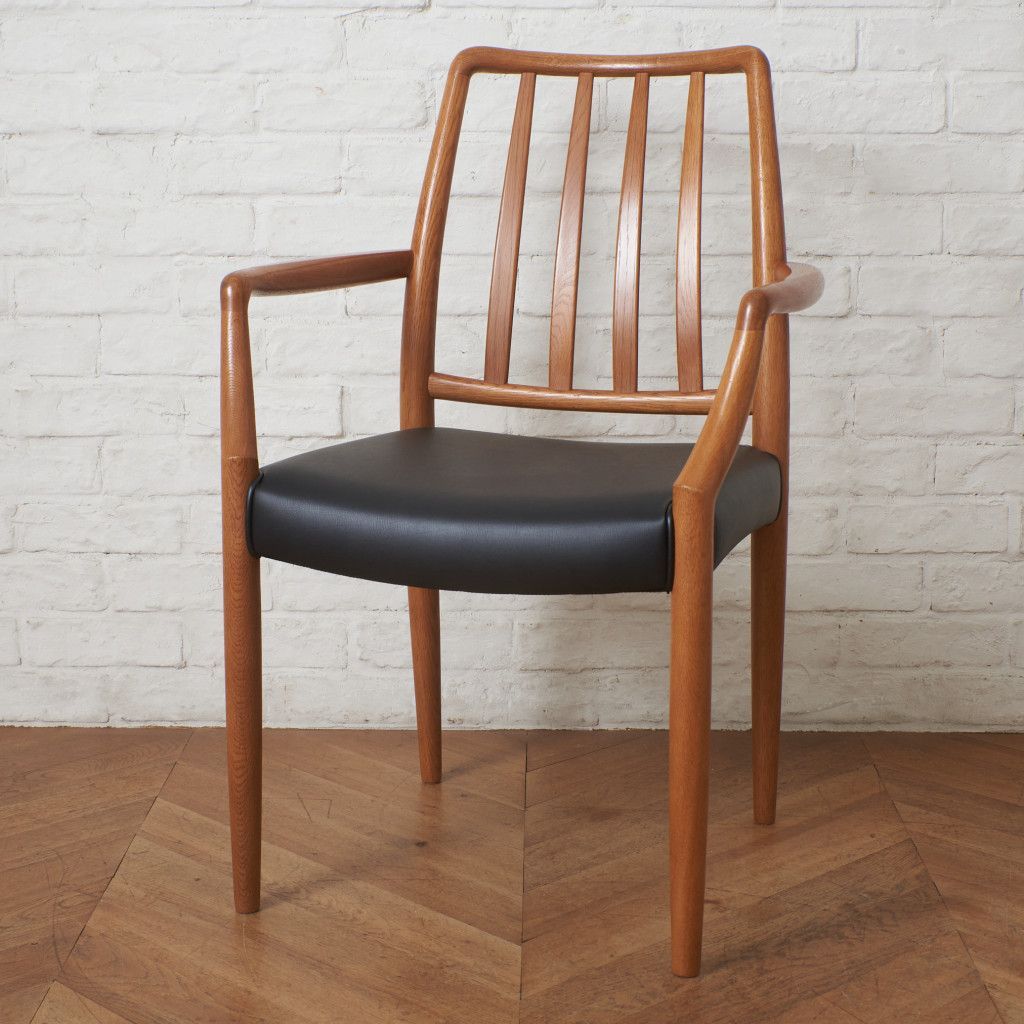 【美品】日進木工 アームチェア　GROW (Natural Brown) 張替済 日進木工 GROW アームチェア Natural Brown ダイニングチェア