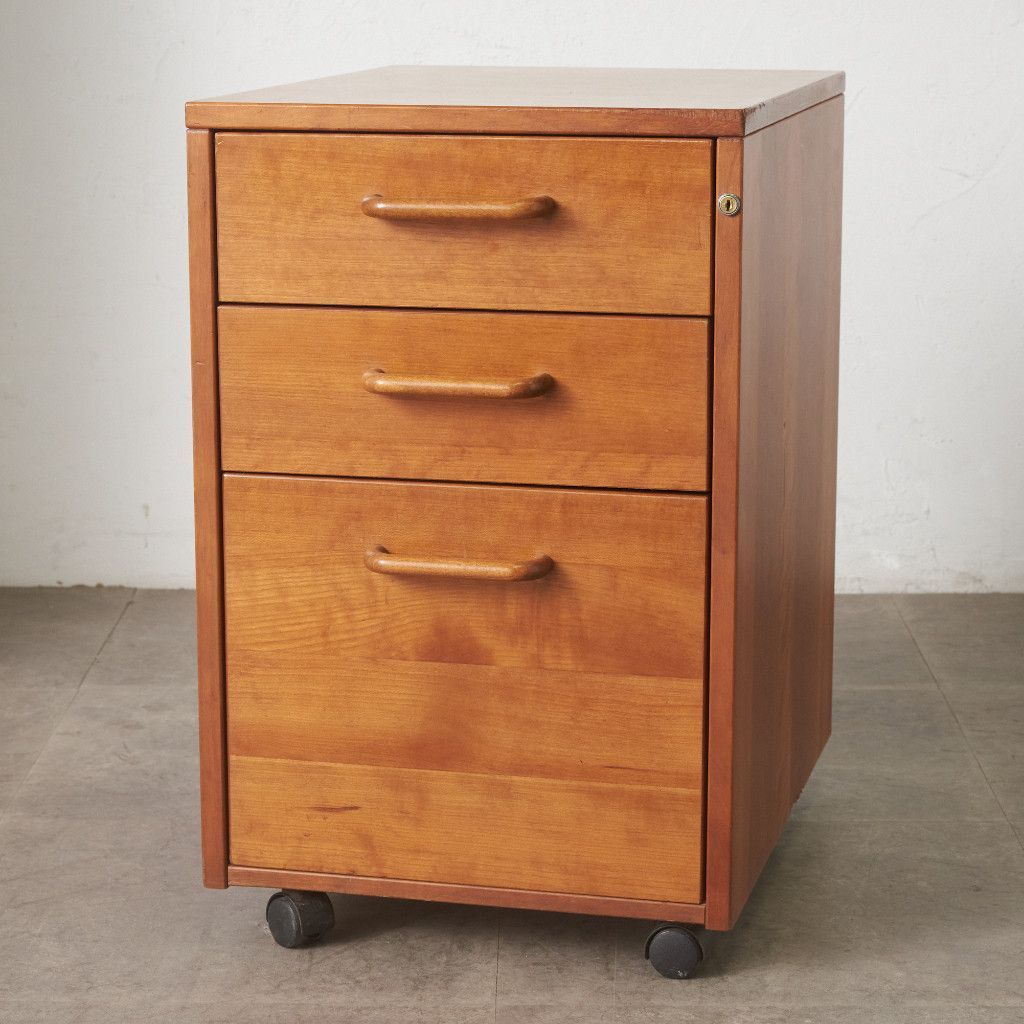 デンマーク製 DENCON デスクワゴン チェスト チェリー 引出し 3段
