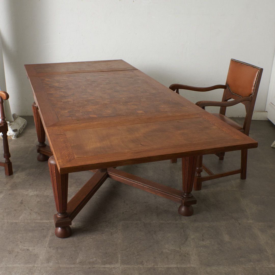 英国 アンティーク ドローリーフテーブル 伸長 アールデコ 様式