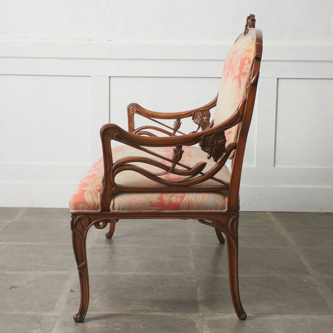 イタリア medea ラブソファ セティ 木彫刻 ビーチ 木製 2人掛け アーム