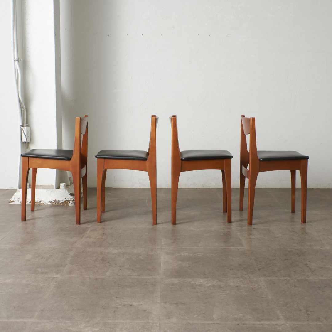 送料別売】4脚セット Nathan ヴィンテージ ダイニングチェア 英国