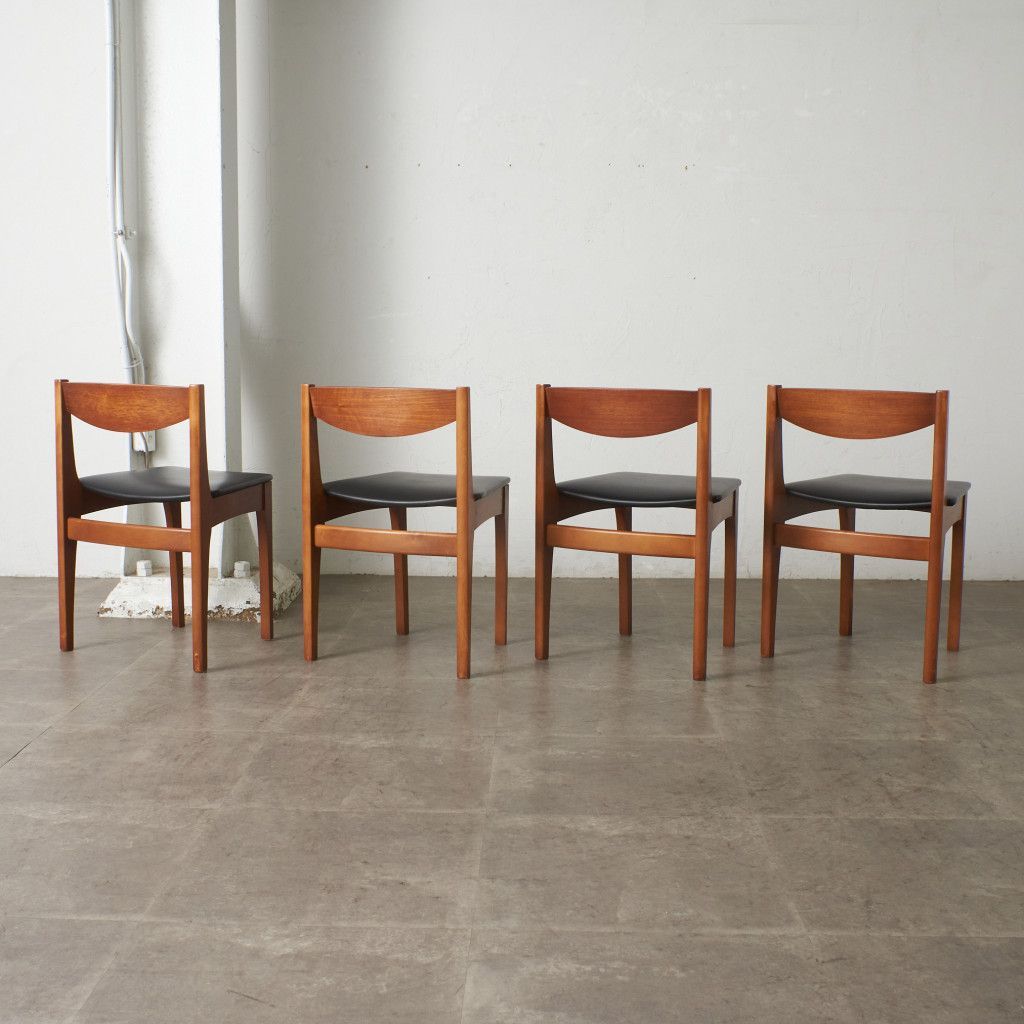 送料別売】4脚セット Nathan ヴィンテージ ダイニングチェア 英国