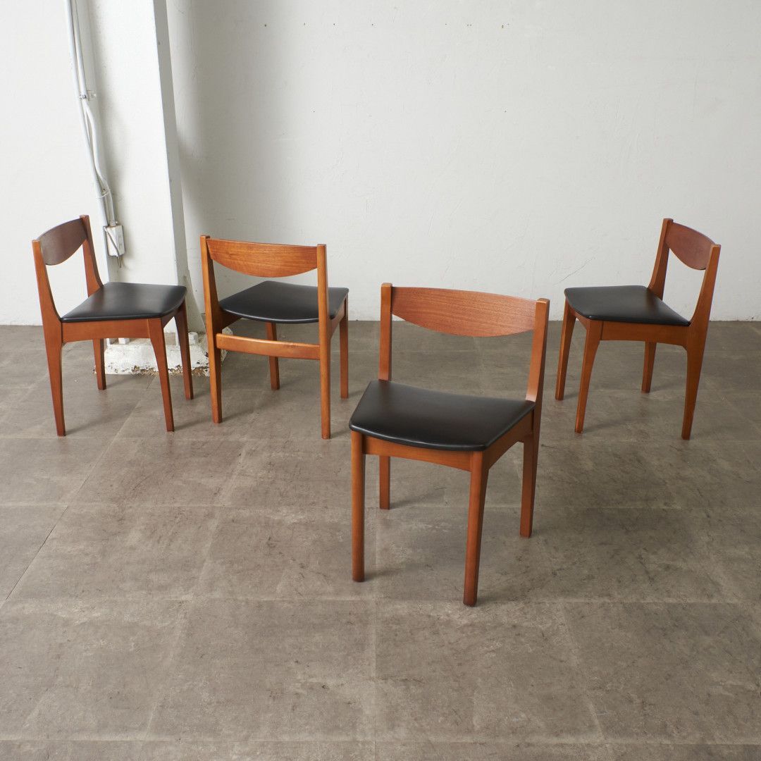 送料別売】4脚セット Nathan ヴィンテージ ダイニングチェア 英国