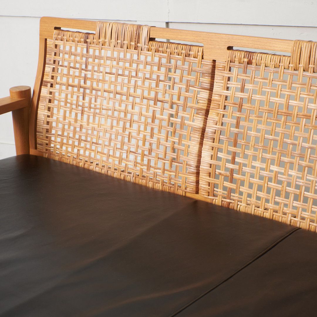 アンティーク　ビンテージ　ラタンソファ　3人がけ ヴィンテージスタイル 3人掛け ソファ ラタン リビングソファ トリプル