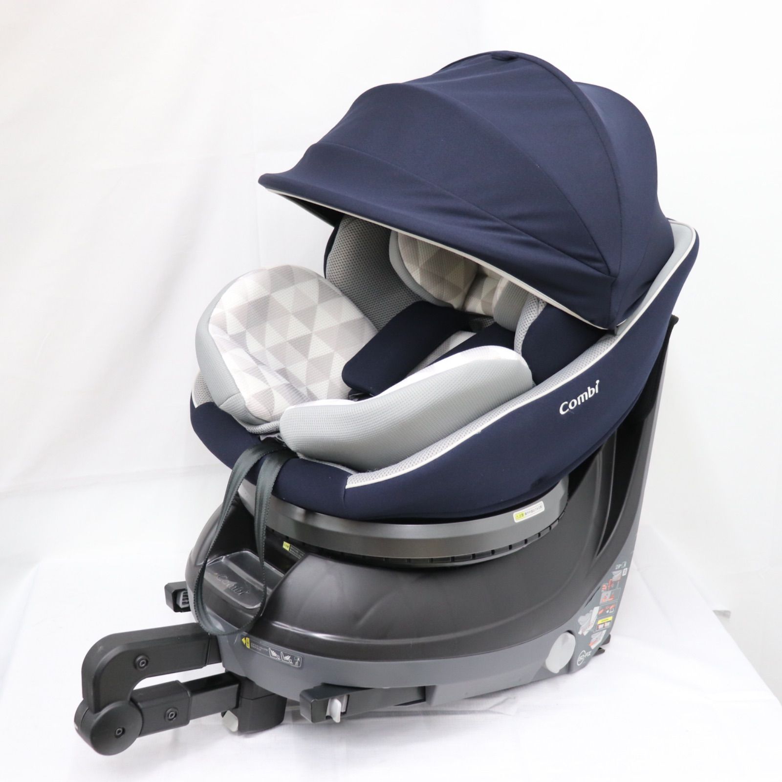 美品！Combi チャイルドシート ネイビー/グレー ISOFIX JN-570 美品】Combi コンビ クルムーヴスマート エッグショック JN-570