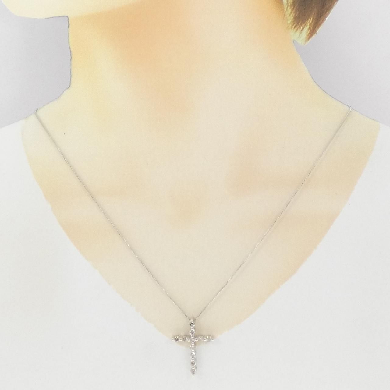 K18WG クロス ダイヤモンド ネックレス 1.01CT - メルカリ