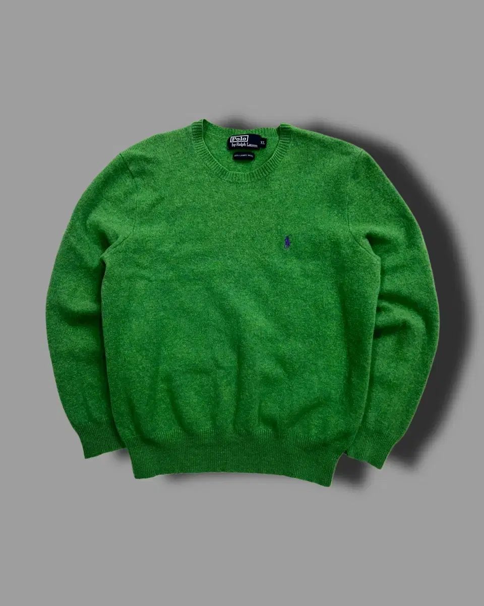 ポロラルフローレン パープルポニー グリーン ウール ニット XL - メルカリ