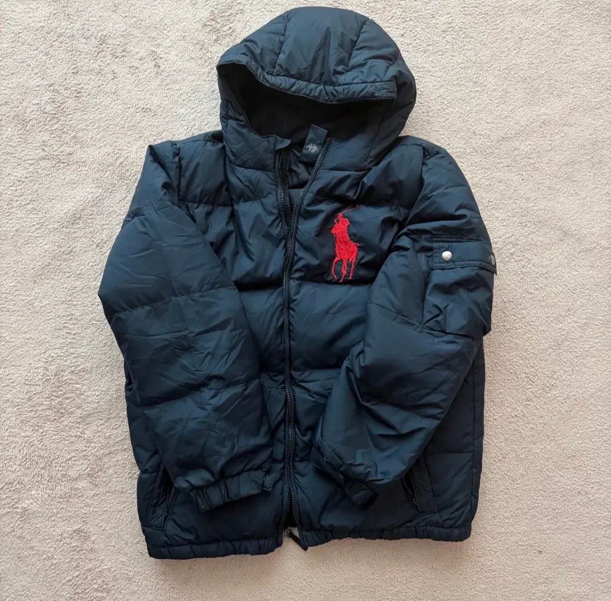 ポロラルフローレン レッド ビックポニー ネイビー ダウン - メルカリ