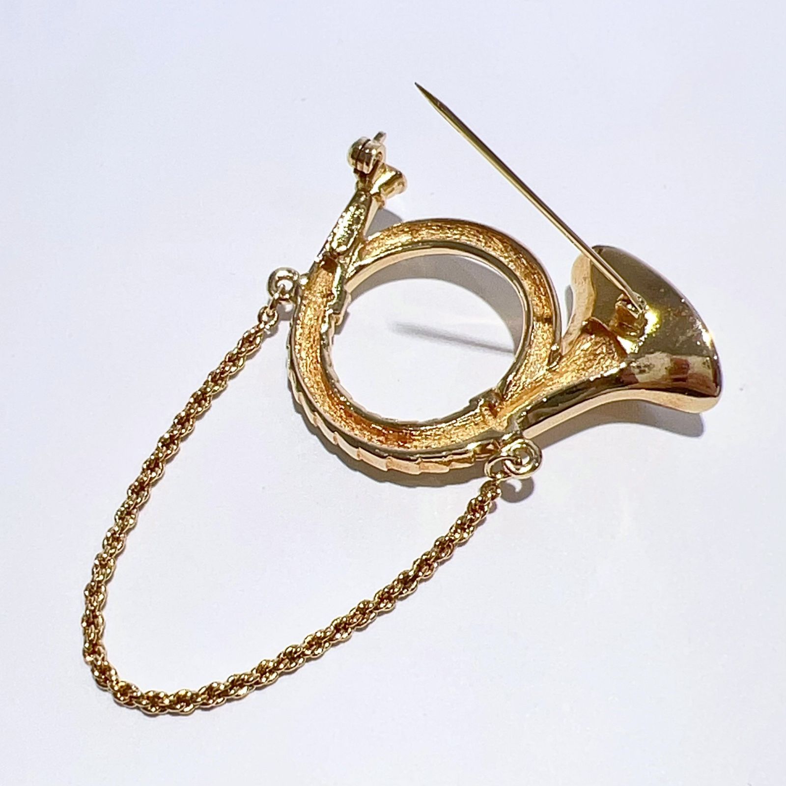 Christian Dior ラインストーン ホルン モチーフ ピンブローチ GP