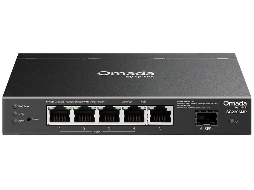 TP-LINK Omada ギガビットポートx 6 Accessスイッチ PoE ポートx 4搭載 UN