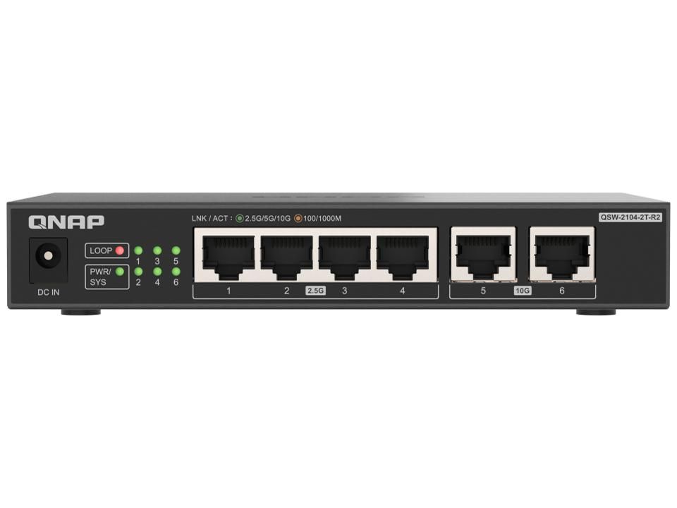 QNAP 4 ポート 2 5 GbE ＆2 10 マルチギグアンマネージドスイッチ QSW 2104 T R