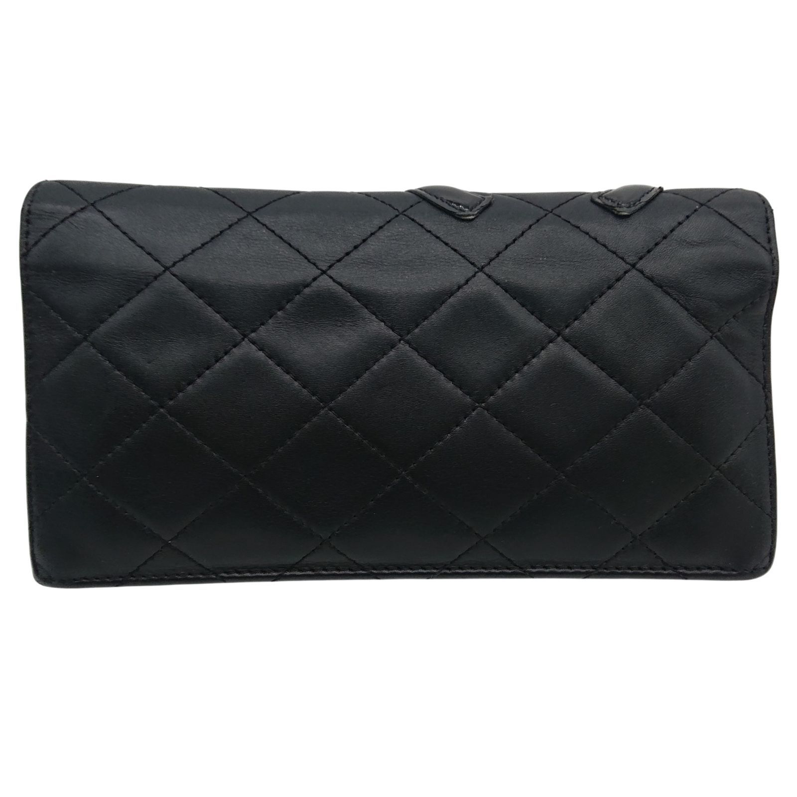 CHANEL　カンボンライン　ココマーク　長財布　ブラック 極美品】CHANEL ココマーク カンボンライン レザー 長財布 ブラック系