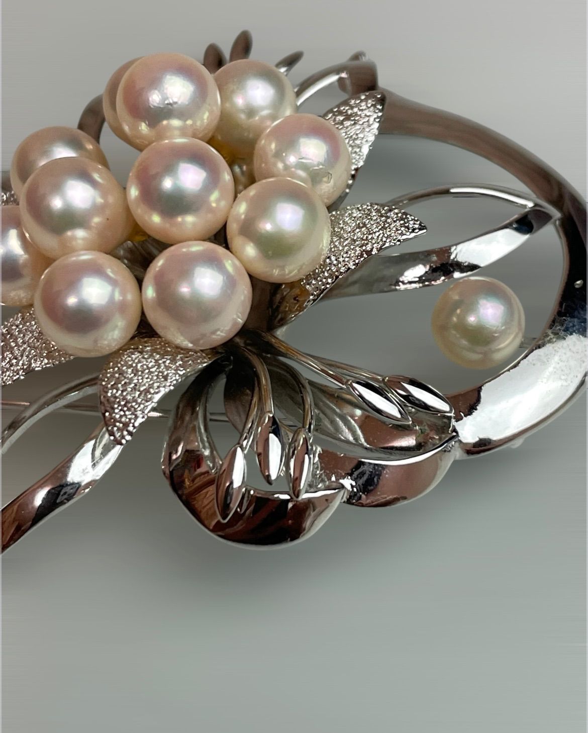 高級感あふれる逸品】アコヤ真珠 7mm 高純度 SILVER 930 ブローチ