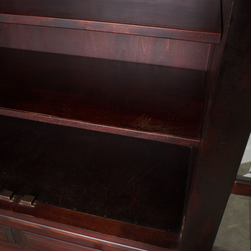 九州民芸家具 食器棚 水目桜 無垢材 カップボード 書棚 本棚 ガラス