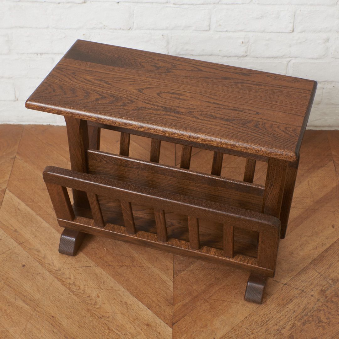 オランダ製 起立木工 オーク マガジンラック サイドテーブル 収納 天然