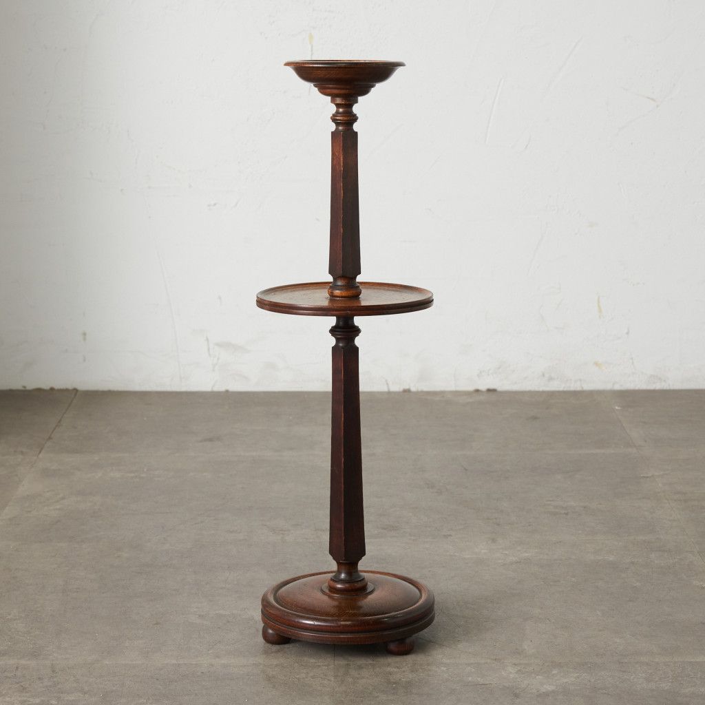 英国 アンティーク スモーカーズスタンド 木製 ビーチ 無垢材 古木