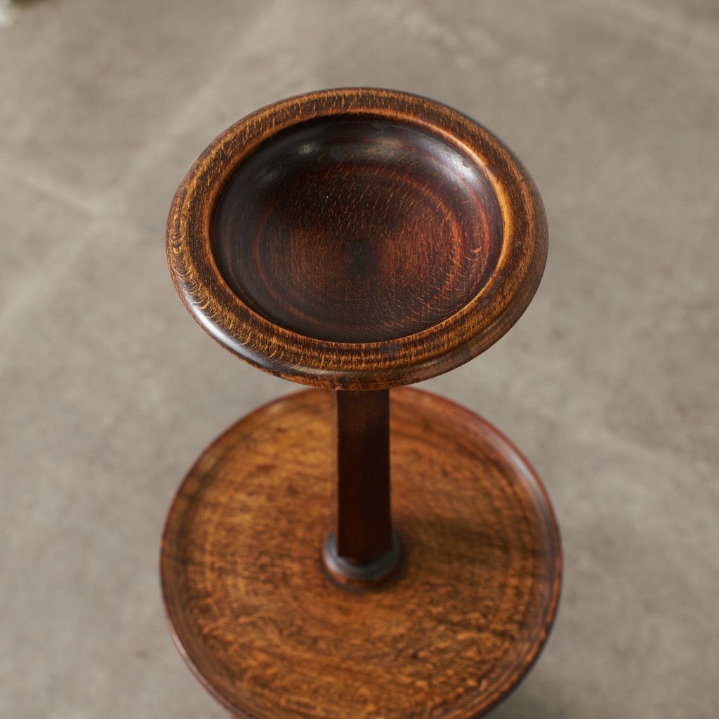 英国 アンティーク スモーカーズスタンド 木製 ビーチ 無垢材 古木