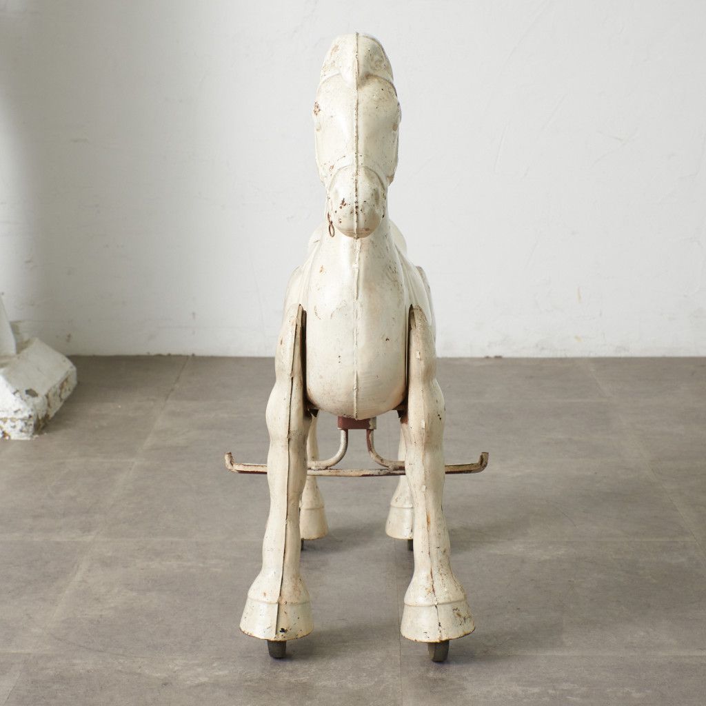  英国 ヴィンテージ 木馬 オブジェ 置物 チャイルド 子供用 おもちゃ 乗り物 ディスプレイ 装飾 店舗 イギリス ビンテージ 年代物 82967 フェイクグリーン 置物 インテリア小物