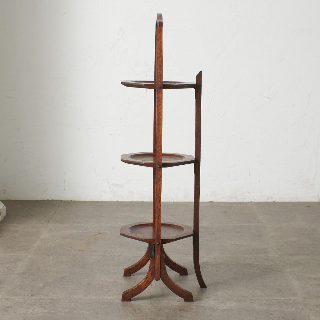 年末年始saleヴィンテージ　ケーキスタンド　イギリス　花台　サイドテーブル アフタヌーンティーには欠かせない木製ケーキスタンド イギリス