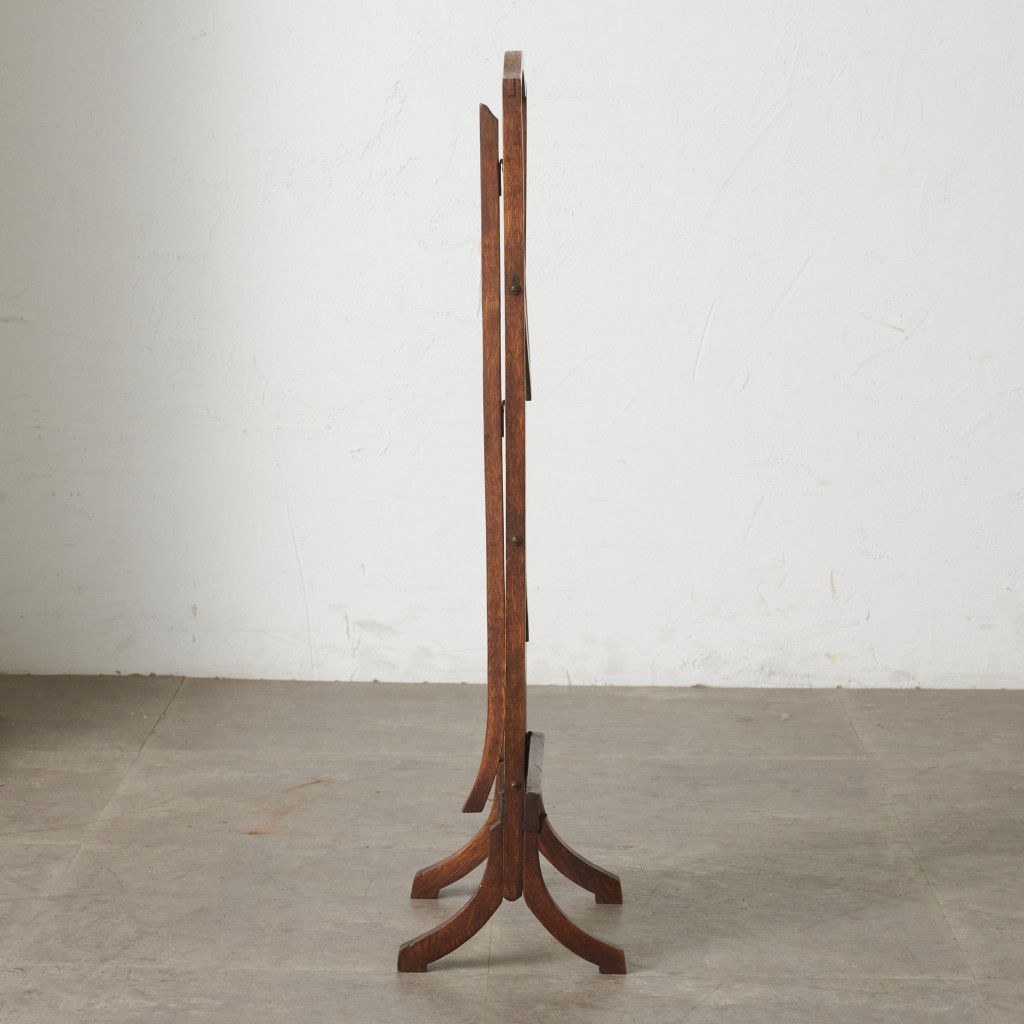 英国 アンティーク ケーキスタンド オーク 無垢材 折畳み式 サイド