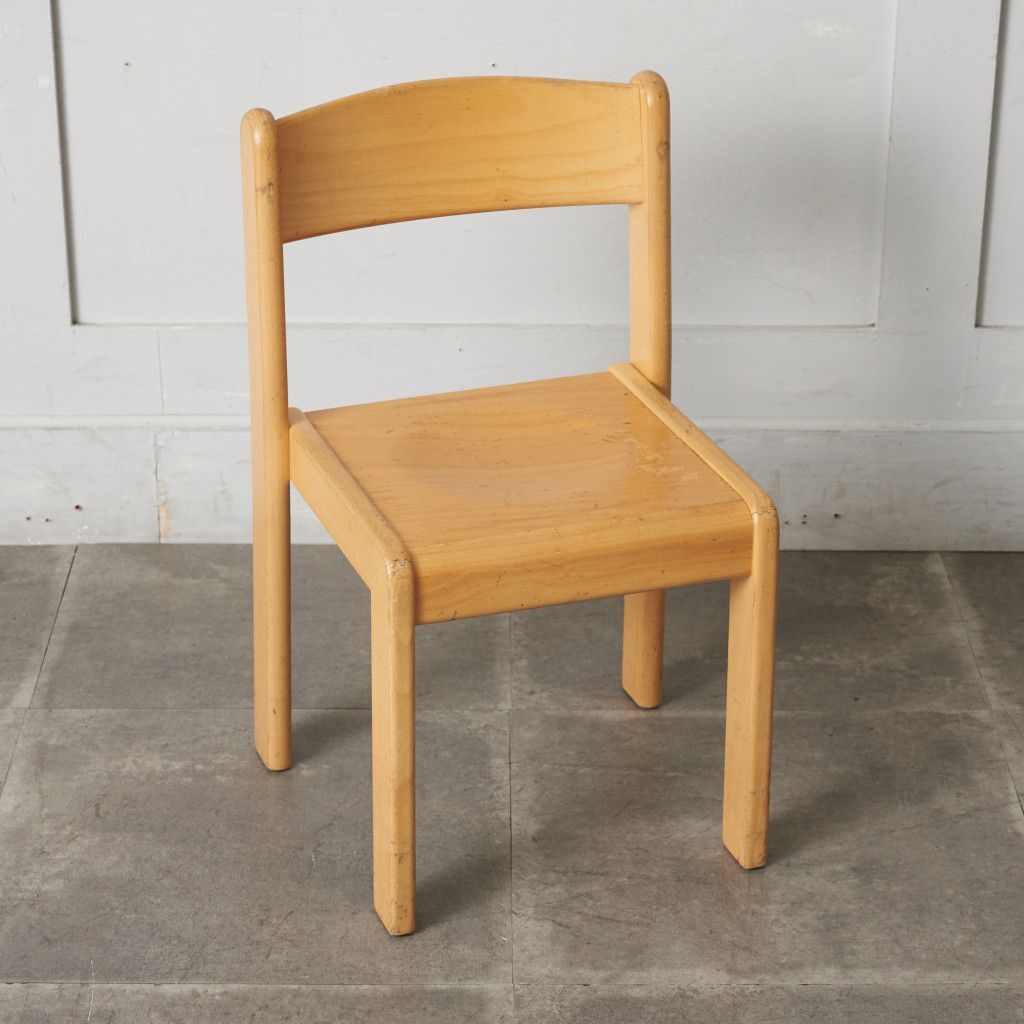 英国 ヴィンテージ スタッキングチェア プライウッド ビーチ 木製