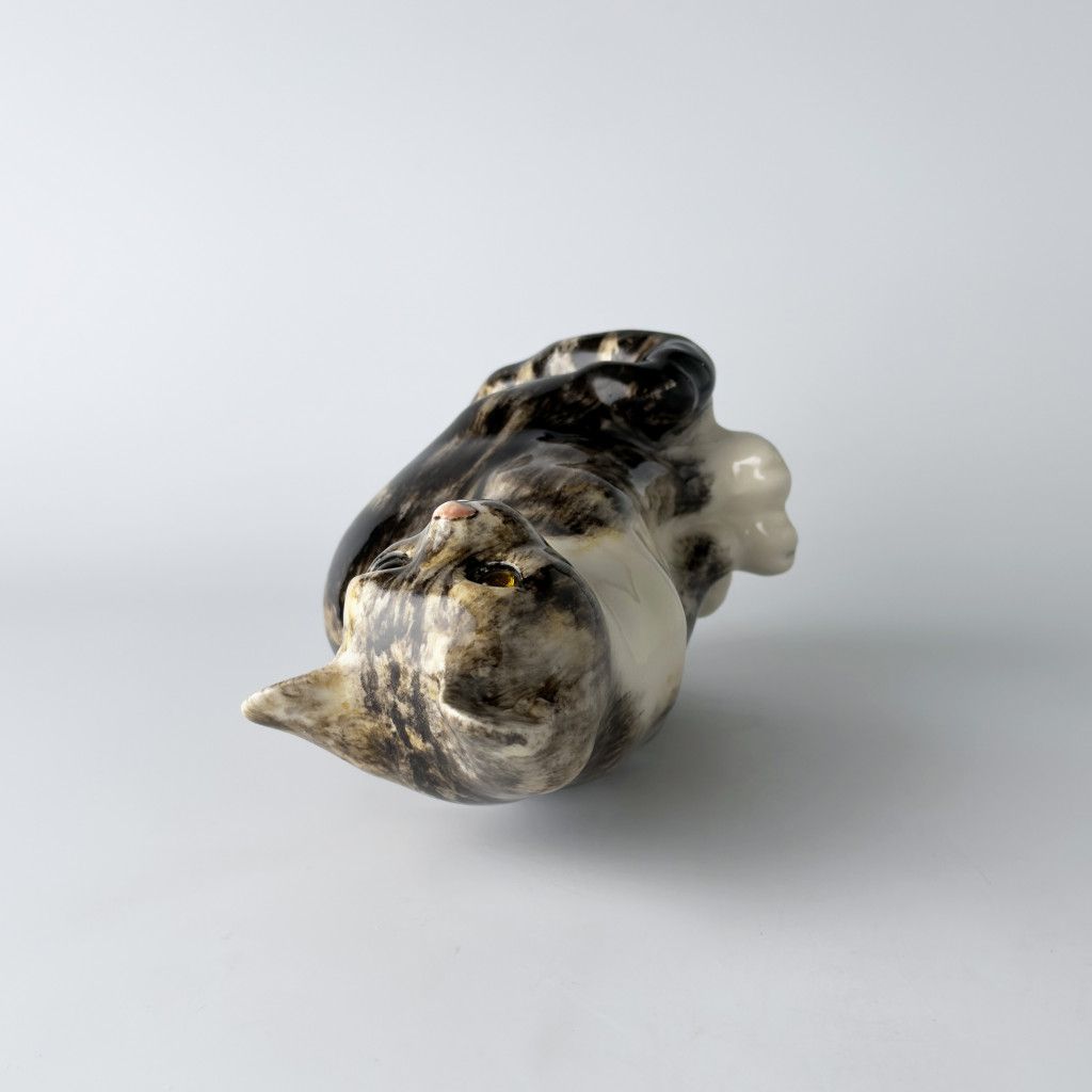 英国 WINSTANLEY キャット ブラウン タビー 陶器 猫 オブジェ フィギュリン 置物 ウィンスタンレー Tabby ディスプレイ イギリス 86814