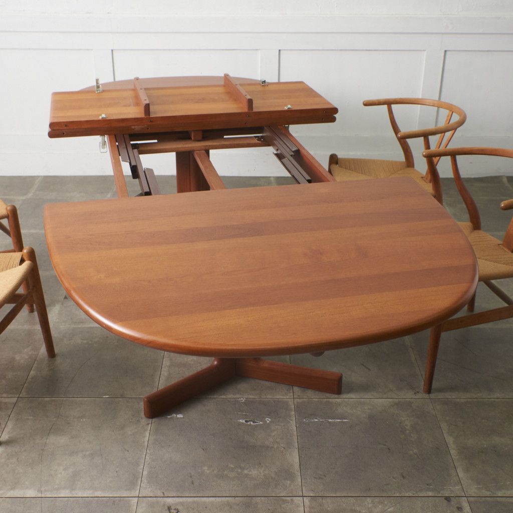 デンマーク チーク 無垢材 オーバル ダイニングテーブル 北欧
