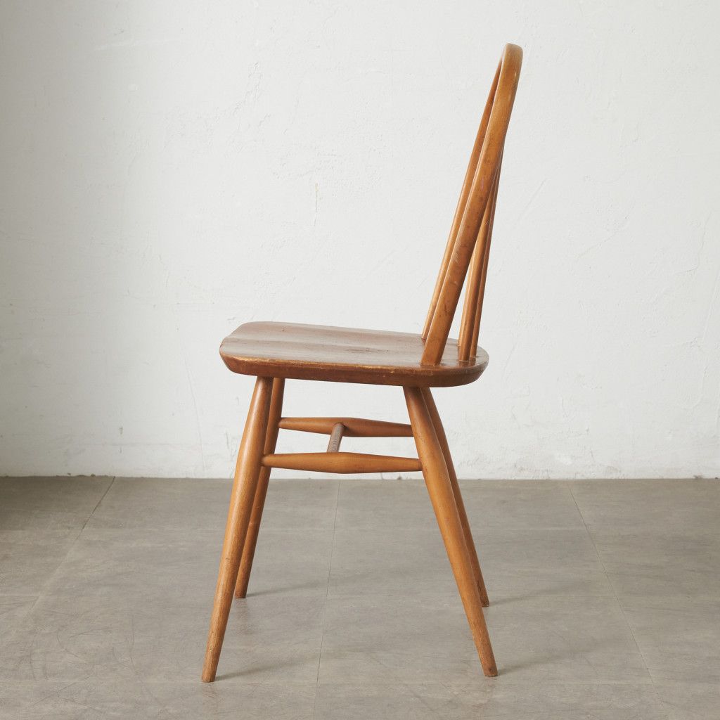 英国アンティークアーコールフープバックチェア/ダイニングイス/椅子(91-118 ercol フープバックチェア 4本 スポーク アーコール ダイニングチェア
