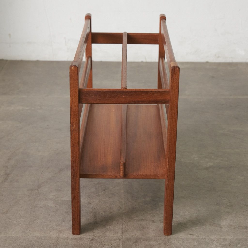 英国 ヴィンテージ マガジンラック チーク 雑誌入れ マガジンスタンド