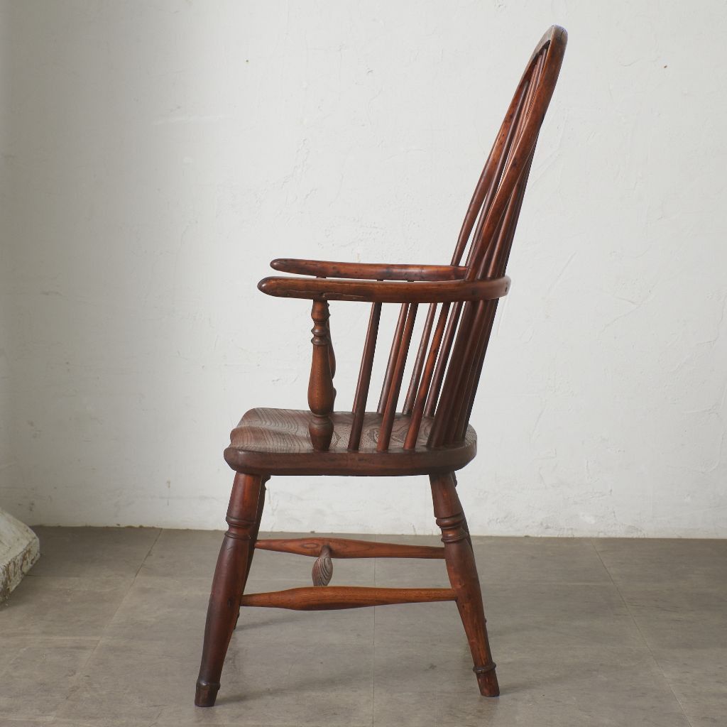 英国アンティーク木製ウインザーアームチェア/肘掛けイス/ダイニング