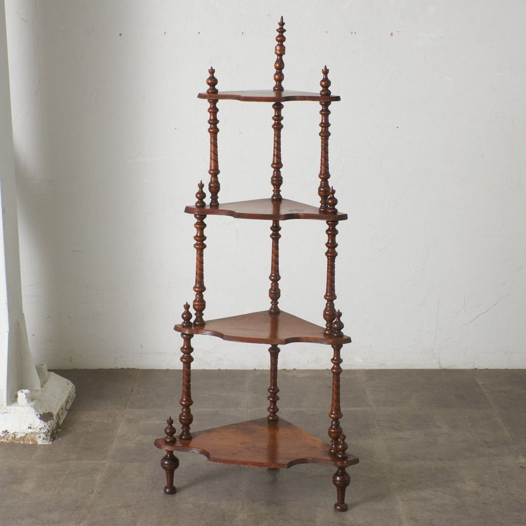 西洋 アンティーク ナポレオン シェルフ 4段 オープンシェルフ 木製